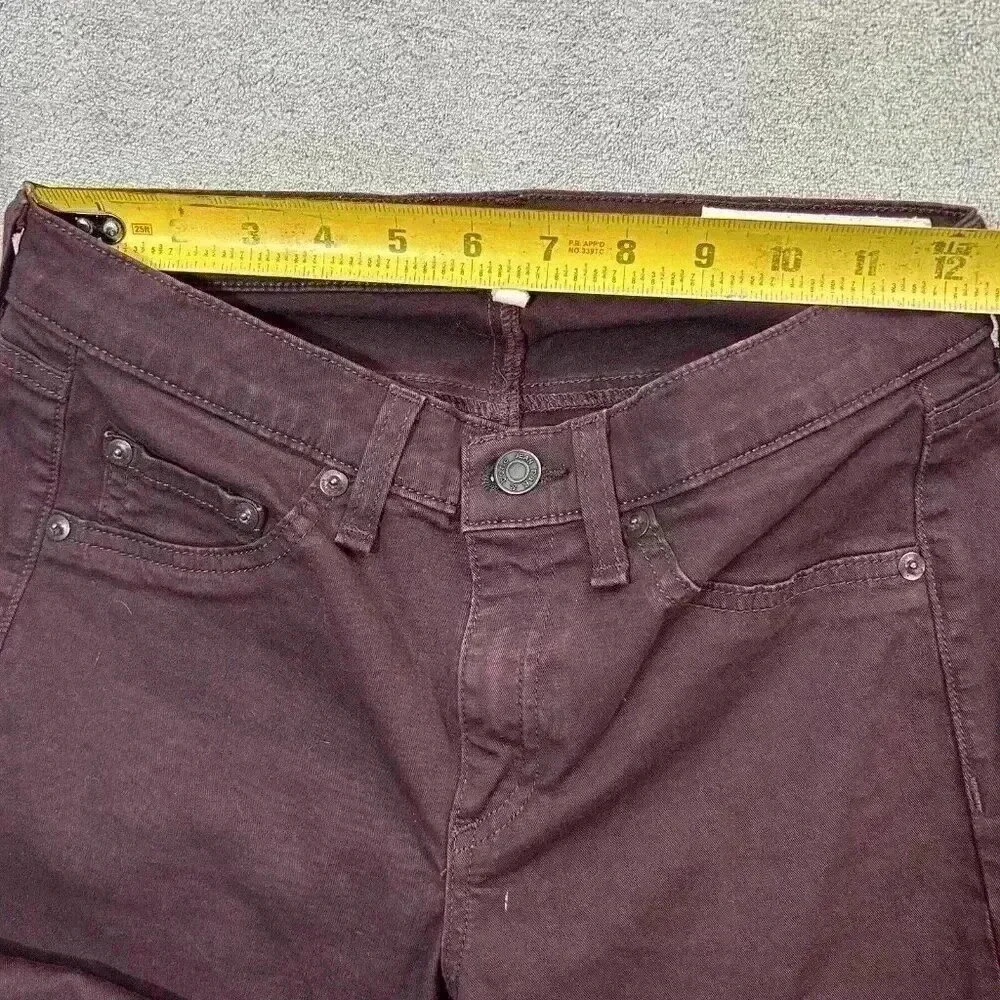 Rag & Bone Legging Jeans Women’s 27 Maroon Burgandy Slim Skinny Casual Pants - Picture 4 of 12
